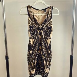 Windsor sequin beige and black dress